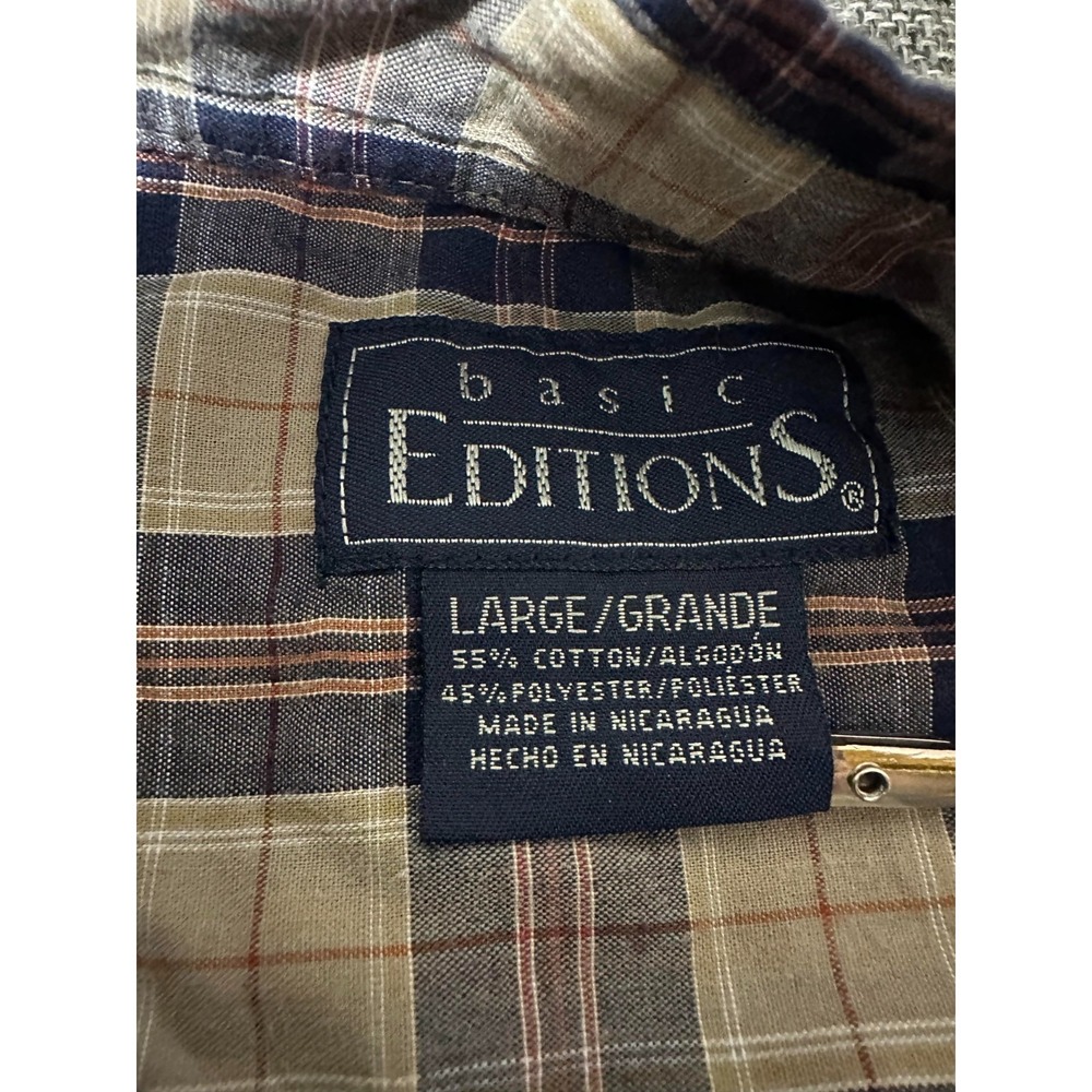 Basic Editions Men's L Plaid Long Sleeve Shirt‎ - Picture 4 of 5